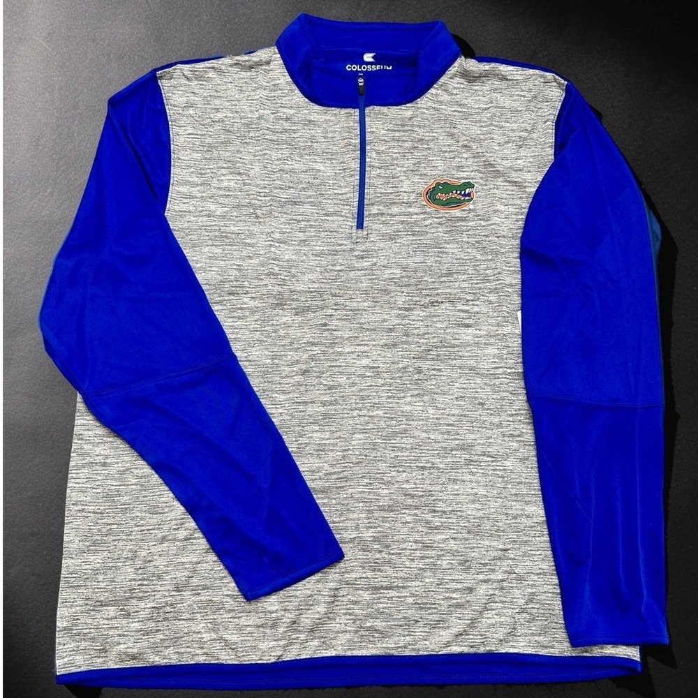 Colosseum Florida Gators 1/4 Zip Pullover Mens XXL Blue Heathered NWT